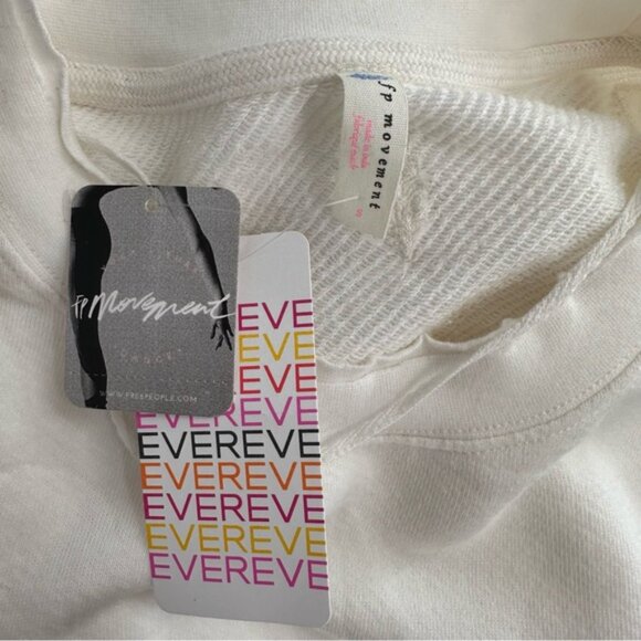 Free People Movement Sun and Done Sweatshirt in Ivory size Small Crochet Trim - Picture 11 of 14